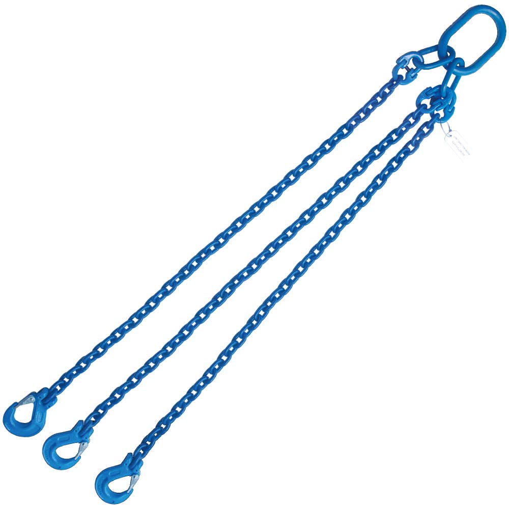 Grade 100 3/8"X12' Chain Sling Triple Leg Adjustable with Sling Hooks 22900 LBS Capacity