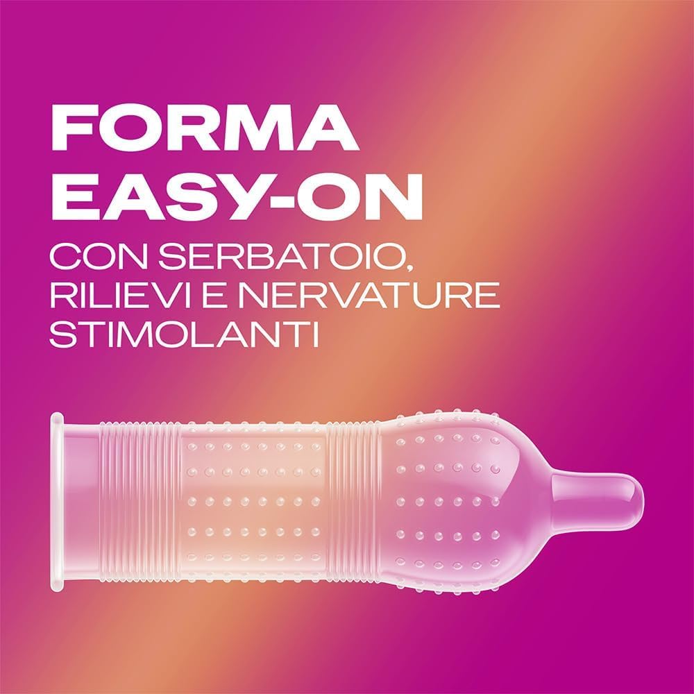 Durex Pleasuremax, Preservativi con Rilievi e Nervature, Formato Convenienza, Confezione Riciclabile Salvaspazio, 120 Profilattici
