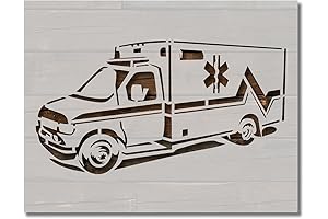 Ambulance Vehicle Stencil for Wall and Wood Art