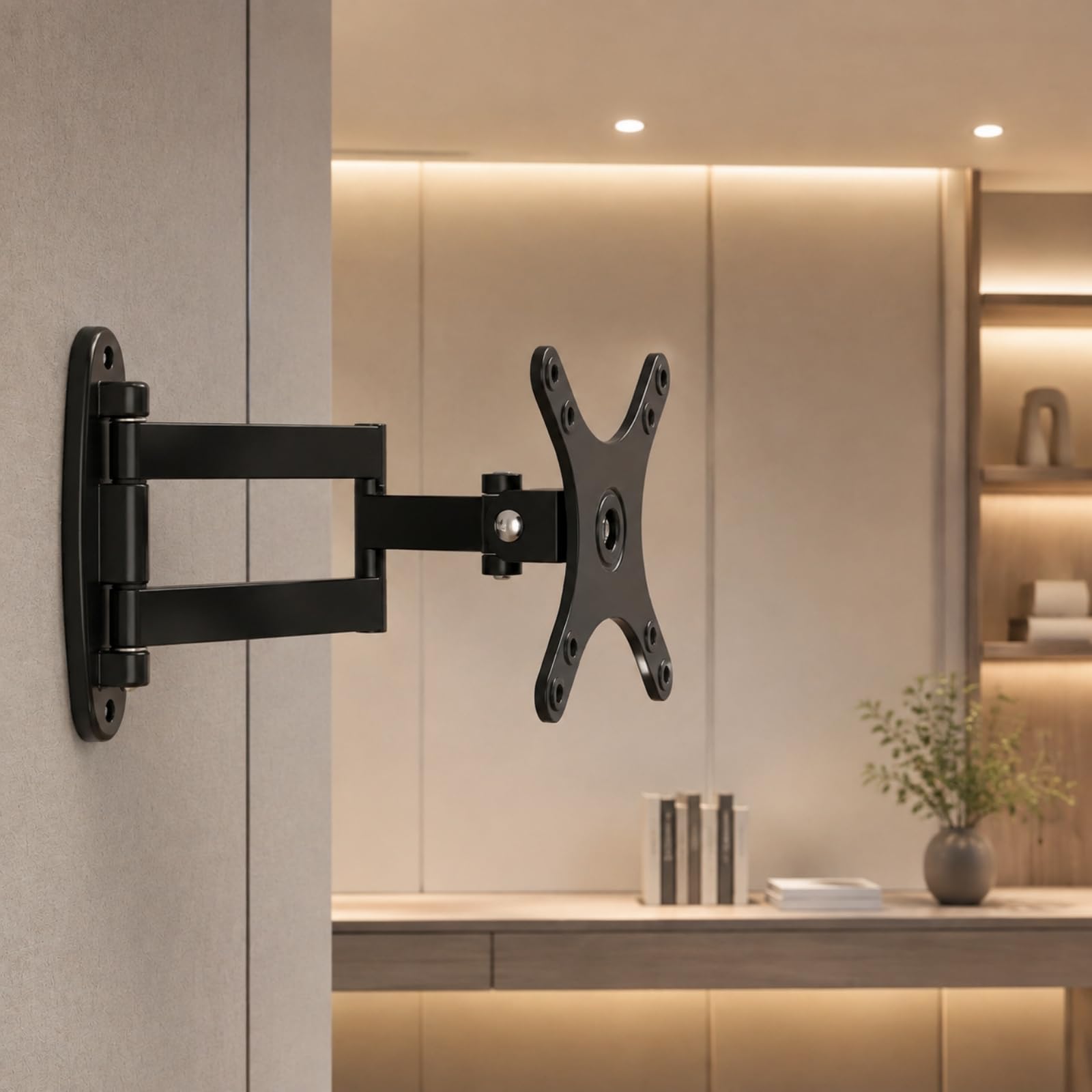 Harilla Soporte Giratorio Flexible | Brazo para Pantalla con Placa Montaje estándar, Extensible, Oficina en Casa, Estudiantes, Negro