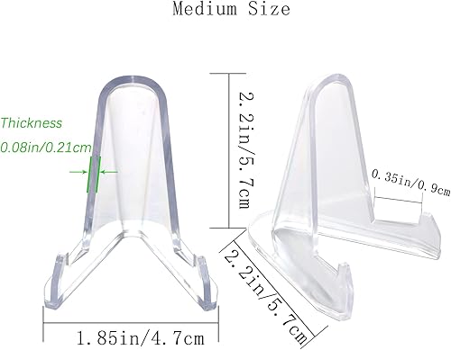 Miniatura 3 de Paquete de 24 soportes acrílicos de edición gruesa (2.3 pulgadas), soporte de exhibición para tarjetas, soporte de exhibición de monedas, para