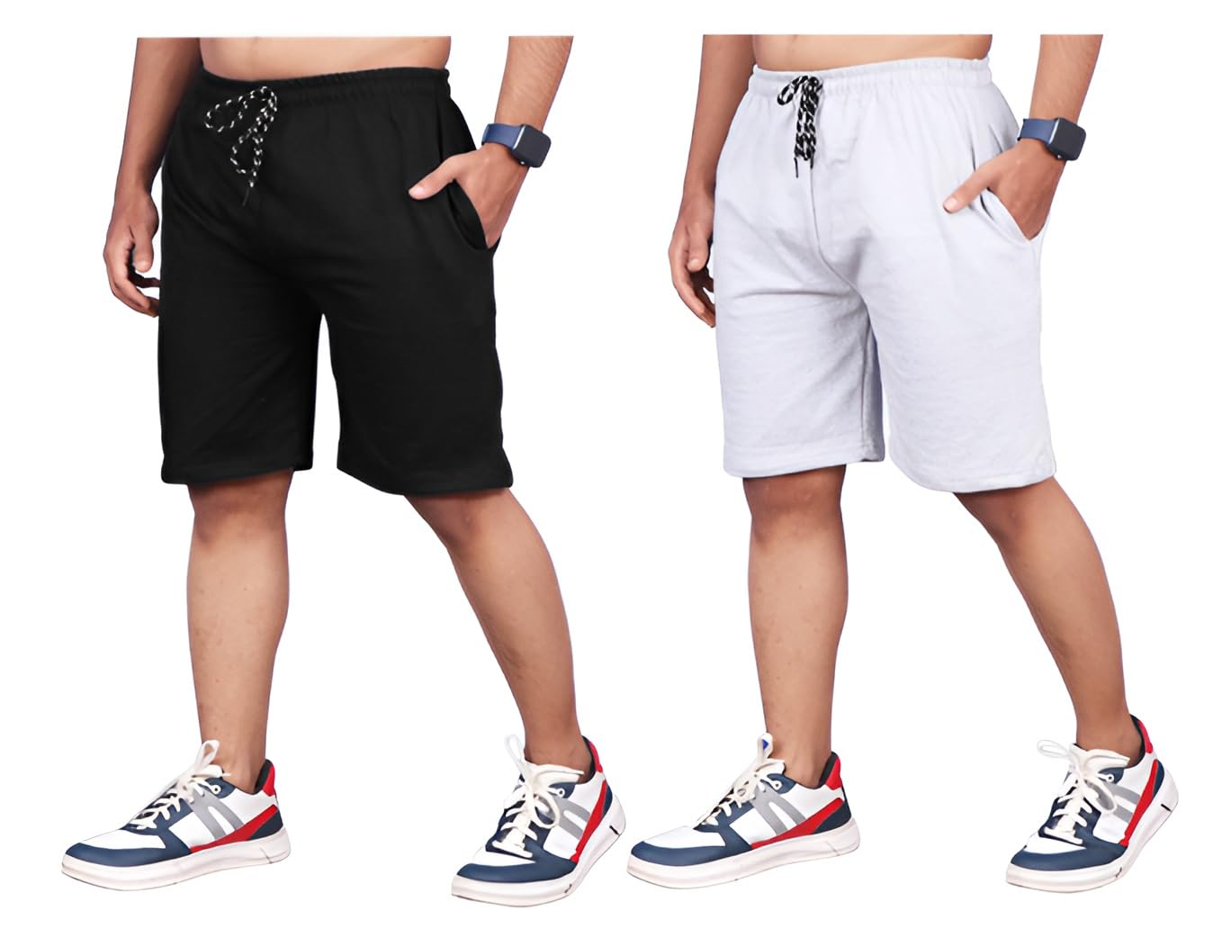 quixel Men's 100% Cotton Regular Fit Shorts with One Side Zipper Pocket...-picture-14