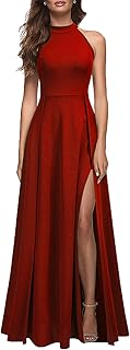 MUSHARE Women's Halter Neck Sexy Split
