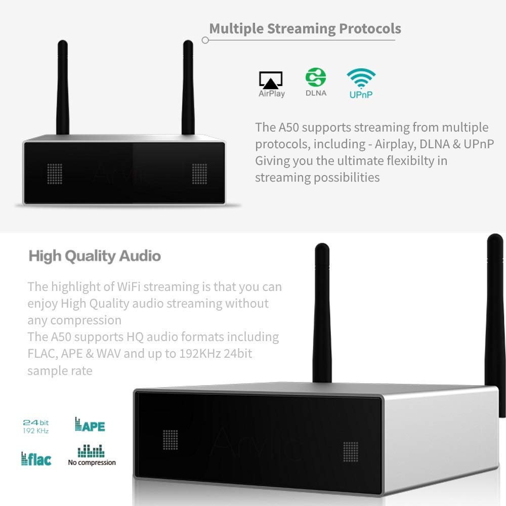 Amplificador digital con receptor WiFi y BT 2 x 40 W oferta de introducción STA326 clase D controlable con smartphone
