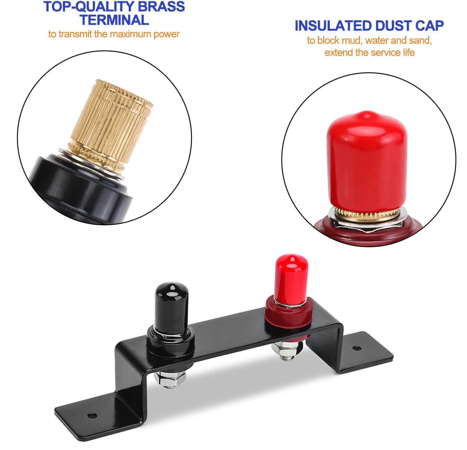 Kit de démarrage de batterie avec câbles de 30 cm 7 AWG, kit de relocalisation de bornes de batterie à distance étanches pour VUTT, VTT, voiture, camion, camping-car, bateau