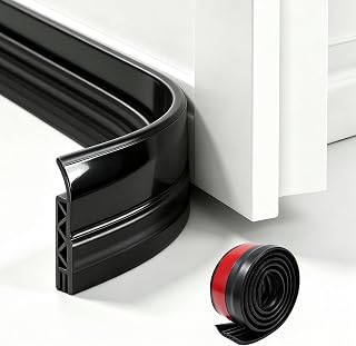 1 Pack Door Draft Stopper, Door Sweep for Bottom of Door, Black