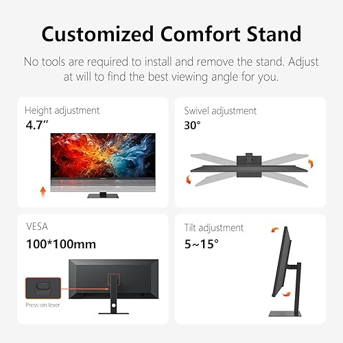 Miniatura 6 de INNOCN Monitor ultraancho 5K 5120 x 2160p de 40 pulgadas para portátil, 219, 100Hz, IPS, HDMI, DP, FreeSync, HDR400, USB-C, DeltaE2, altavoces