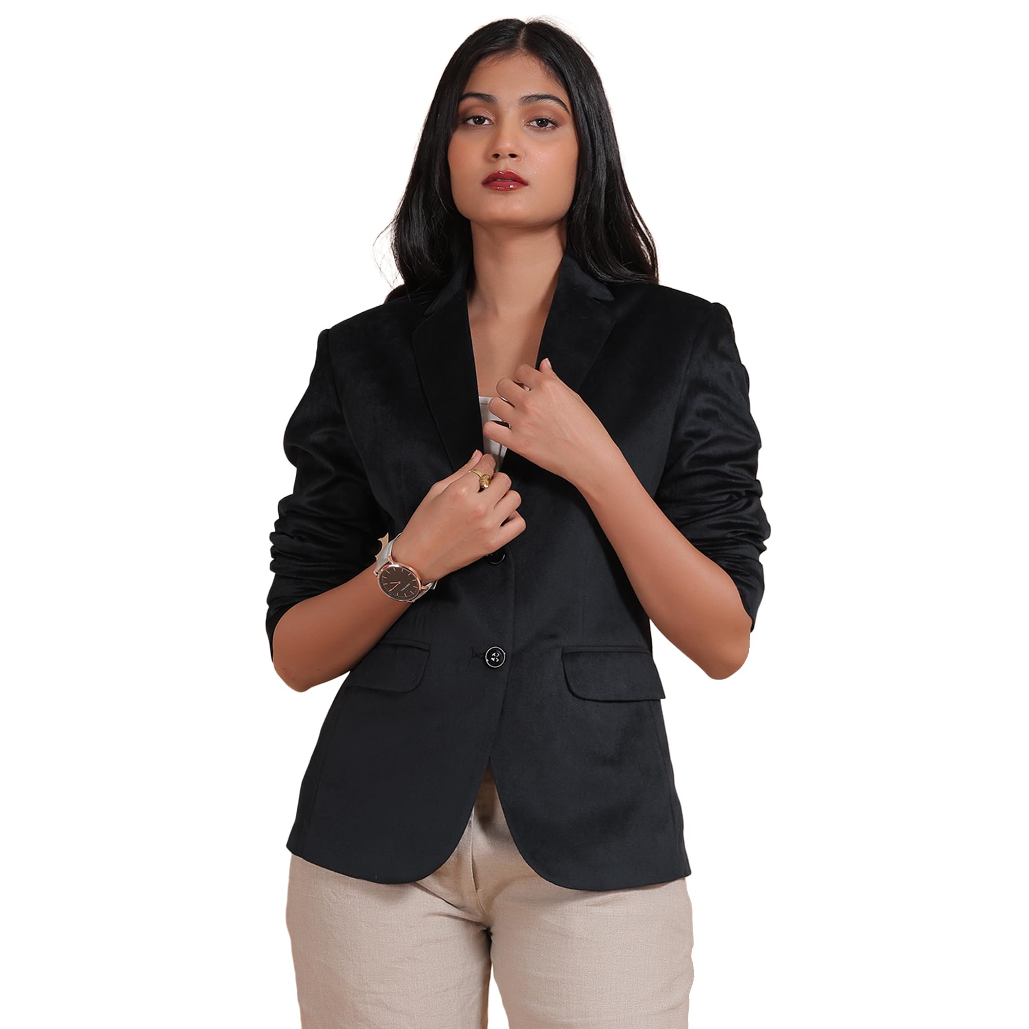 talethread Women's Cotton Velvet Blazer-picture-33