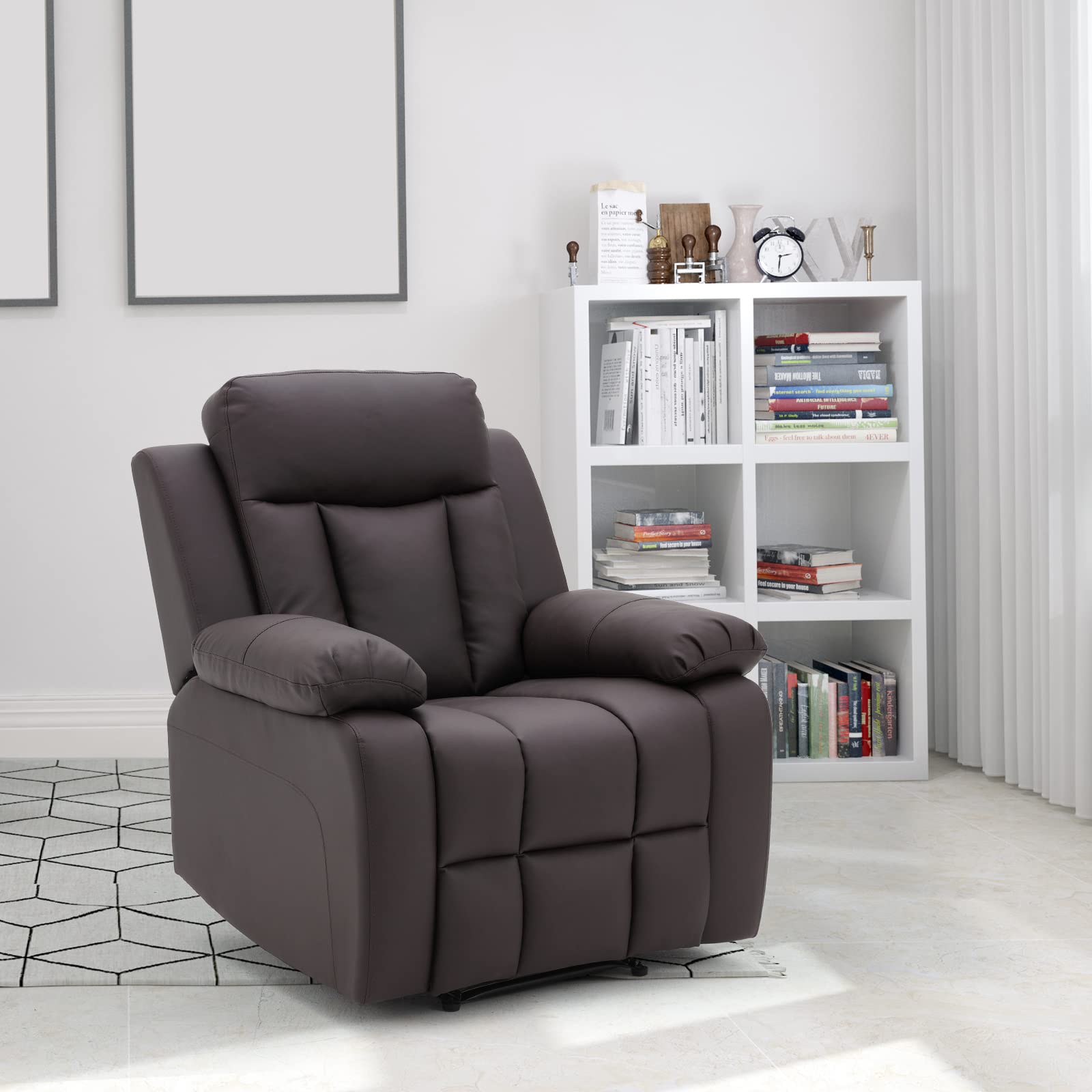 Buy Vicluke PU Leather Recliner Chair for Living Room, Manual Reclining