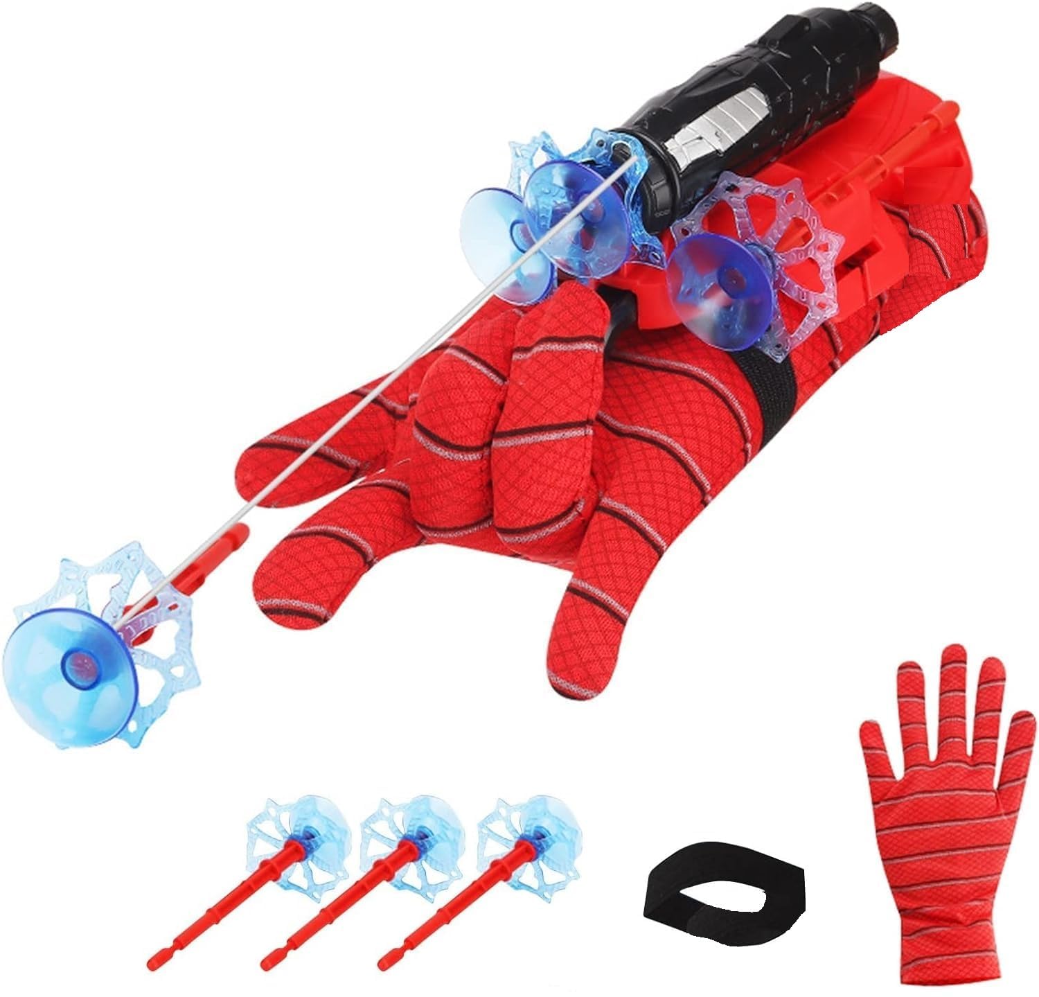 Spider Web Shooters Interactive Toy Group/Team Toy Superheroes Cosplay Launcher Bracers Accessories Funny Children Educational Toys (Red)