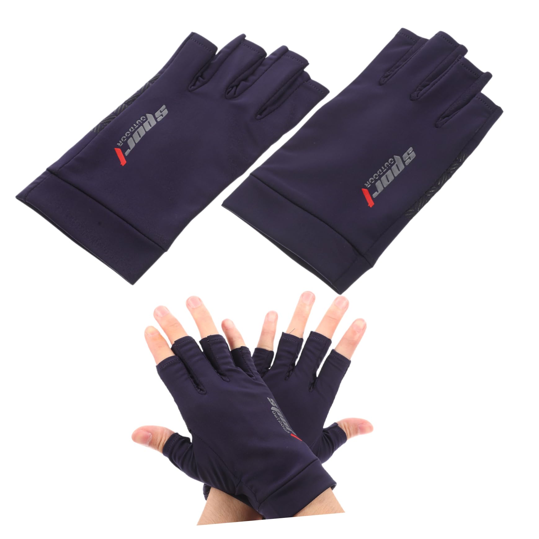 balacoo Elastic Half-Finger Fitness Gloves Non-Slip Shockproof Bike Riding Gloves for Outdoor Activities