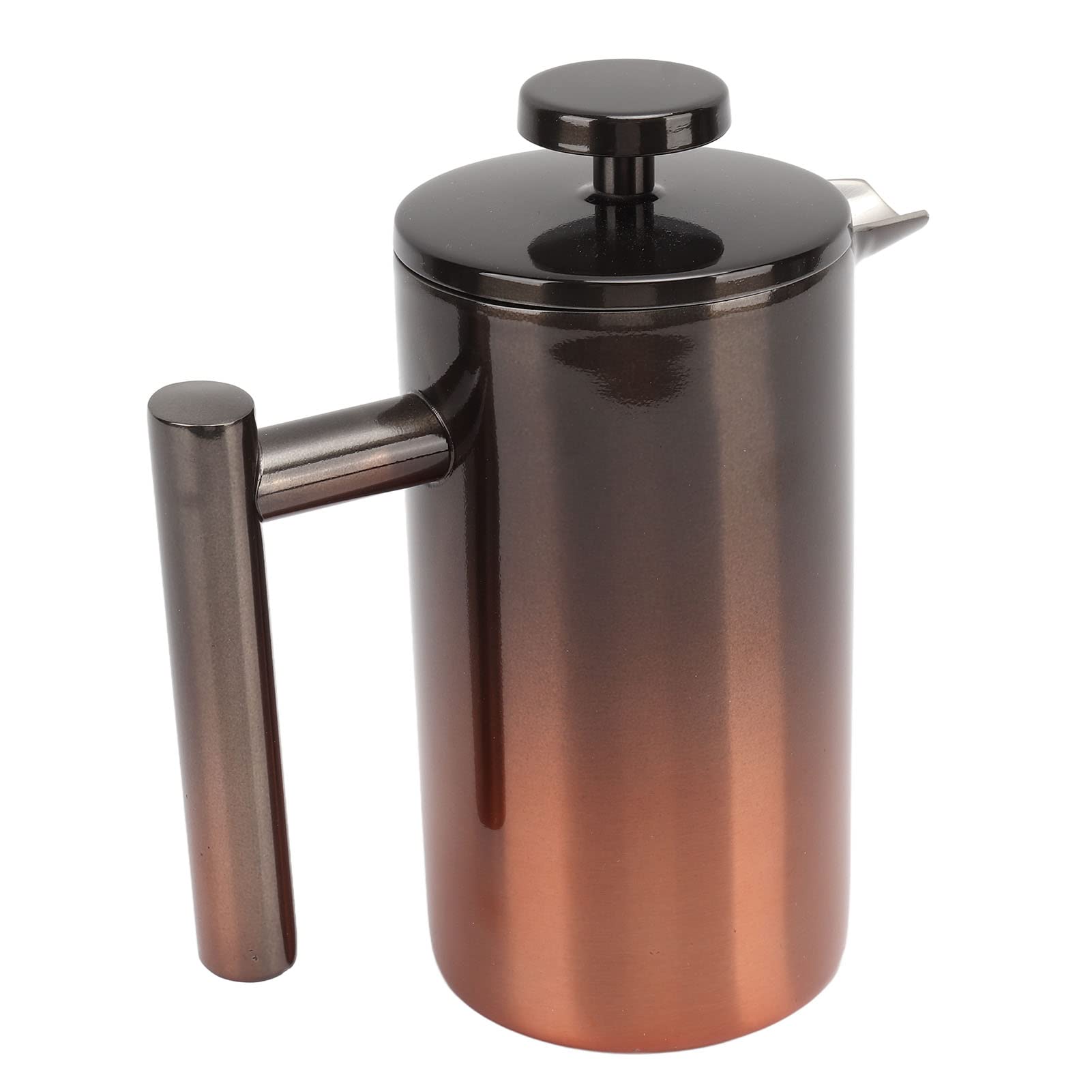 French Press Coffee Tea Maker con Filtro Rampa Gradiente in Acciaio Inossidabile a Doppio Strato 304 per (350 ml)
