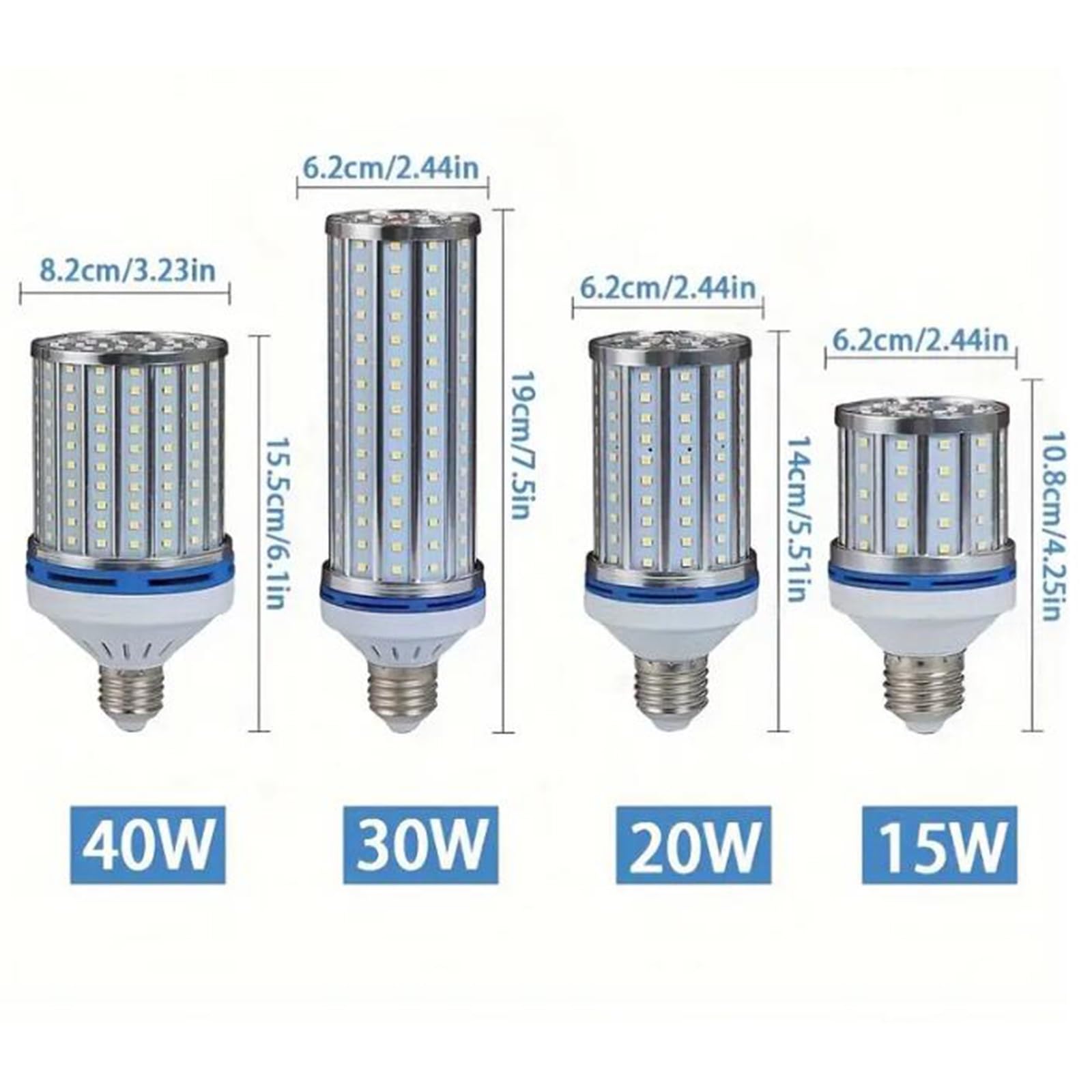 Lampadina LED E27 15w 20w 30w 40w Equivalente 50w-200w Illuminazione Risparmio Energetico 1500-3500 Lm Nessuno Sfarfallio Non Dimmerabile Uso Domestico Interno Lampadine(E27 40W neutral 4000K,4cps)