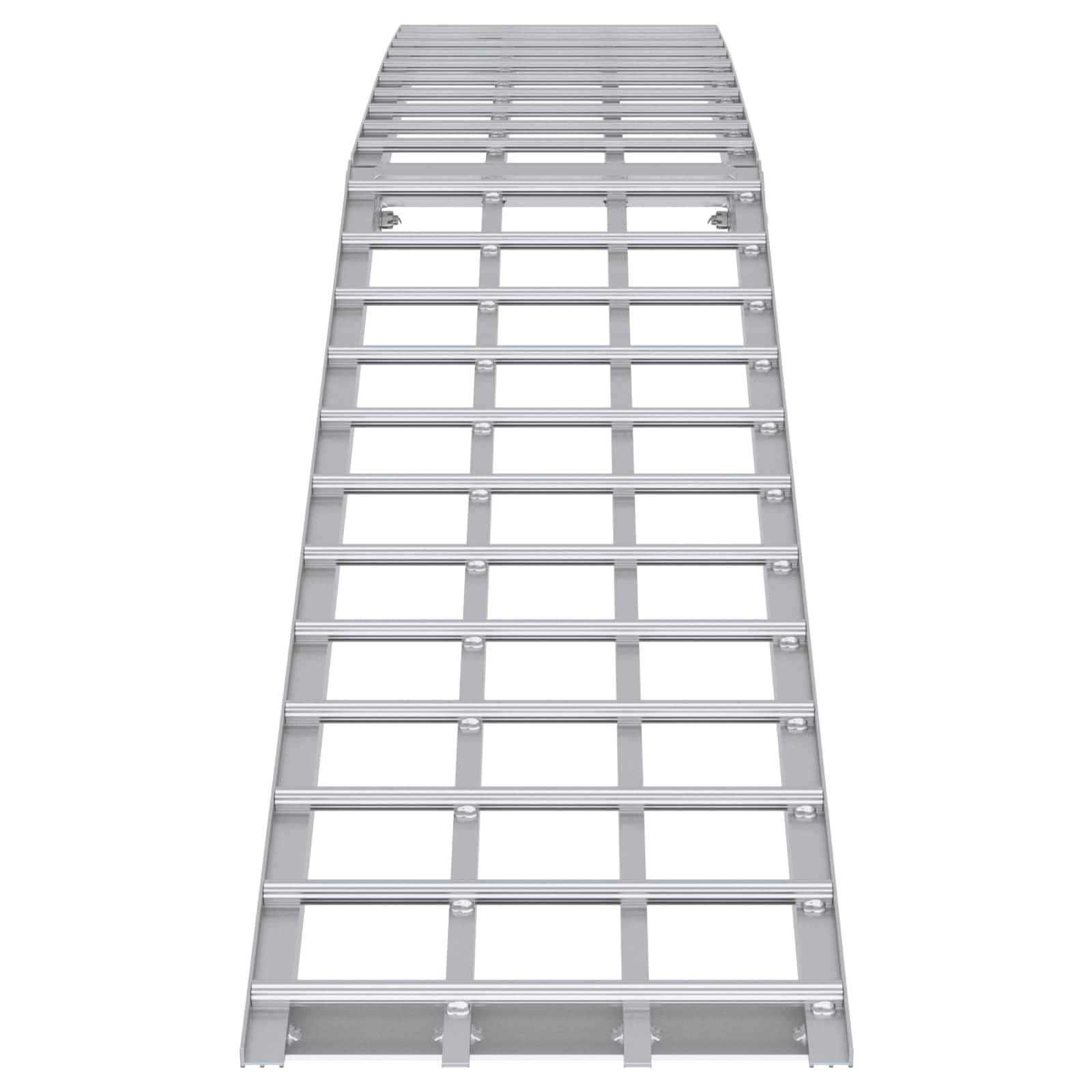 Faltbare Motorradrampe 230 cm, Auffahrrampe aus Aluminium, 680 kg Tragkraft, Verladerampe für Motorrad, Quad, Rasentraktor, Silber