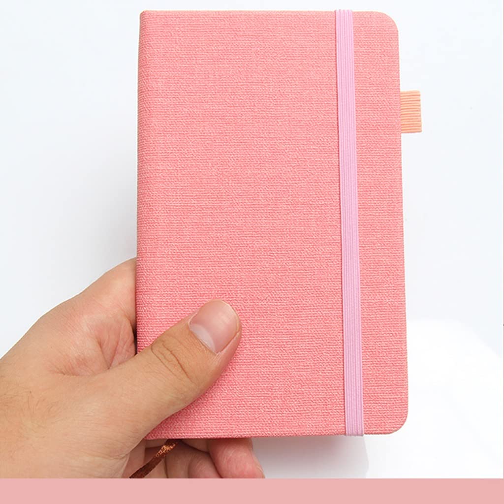 A6 Cuaderno de páginas en Blanco Bloc de Notas de Lino Calendario de Diario de Cuero (Color : B, Size : One Size)