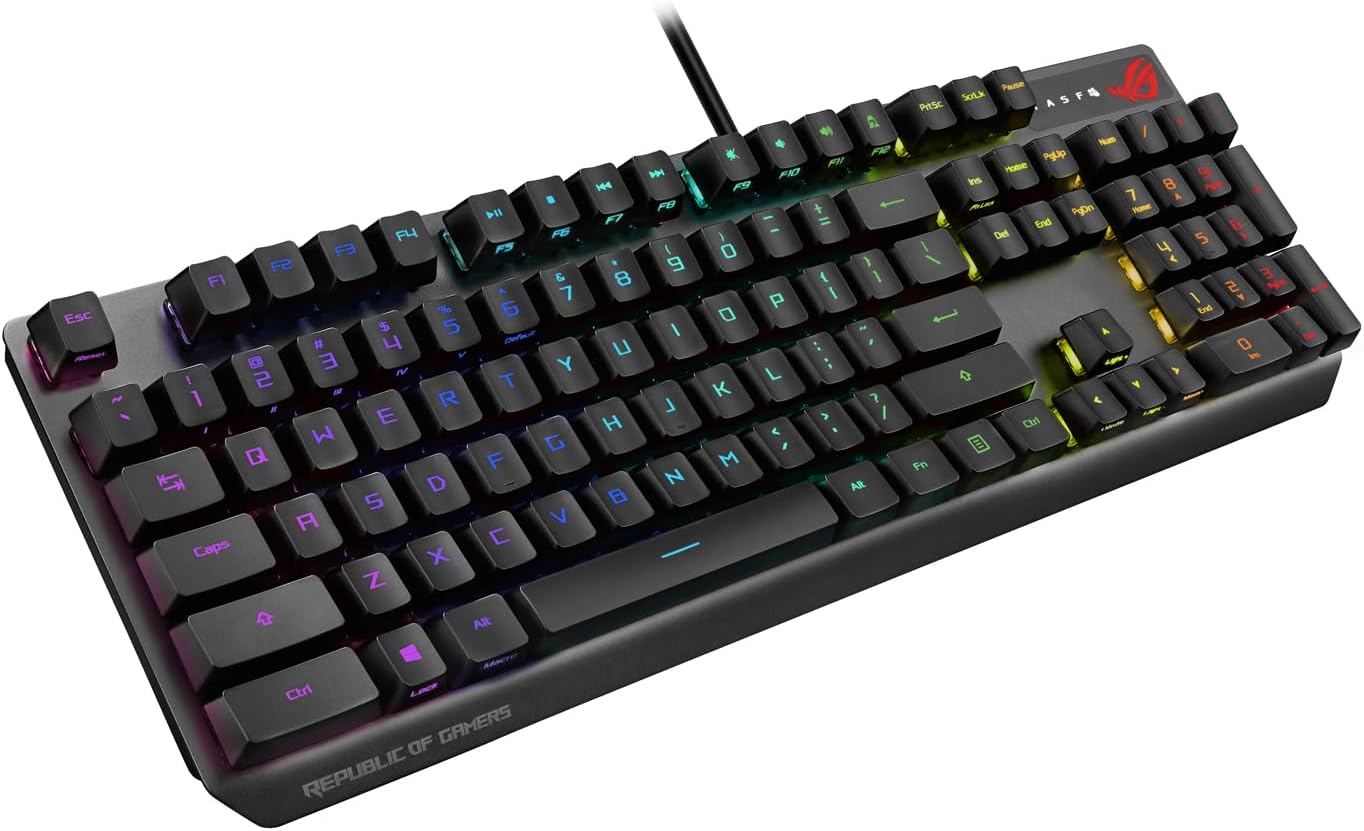 ASUS Mechanical Gaming Keyboard - ROG Strix Scope RX | Red Optical Mechanical Switches | USB 2.0 Passthrough | 2X Wider Ctrl Key for Greater FPS Precision | Aura Sync, Armoury Crate RGB Lighting - Image 4
