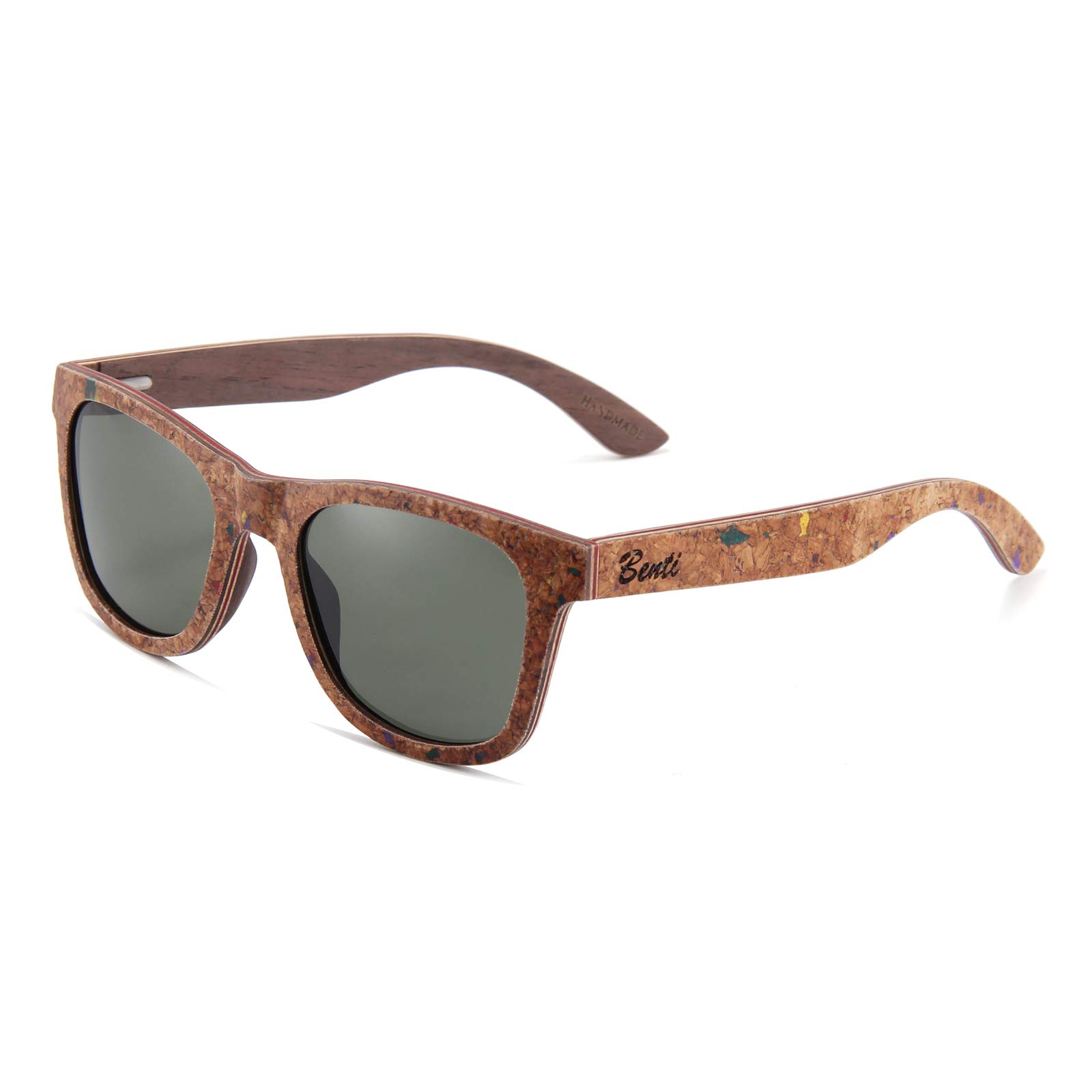 Benti Shades Cork & Maple Wood Polarized Sunglasses for Men and Women - Bamboo and Wooden Sunglasses - UV Protected Picassos'