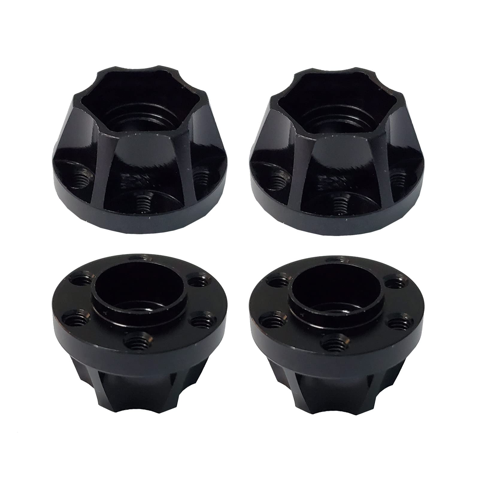 AMOGOT 4Pcs RC Metal 12mm Hex Wheel Hubs Adapters for 1.9/2.2inch Beadlock Wheel Rim Axial Scx10 Trx4 Wraith Gen7 Gen8 D90 CC01 1/10 RC Crawler (12mm)