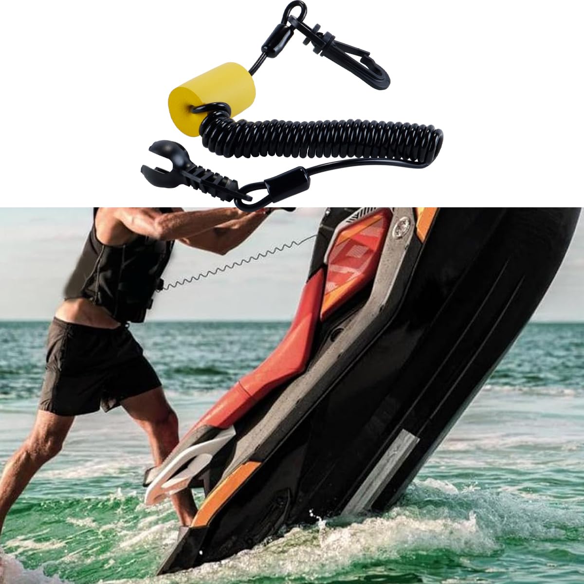 Cordon Élastique Antivol Pour Clé De Sécurité Jet Ski Pour Sea Doo 1630 GTX GTR SPARK 278003410