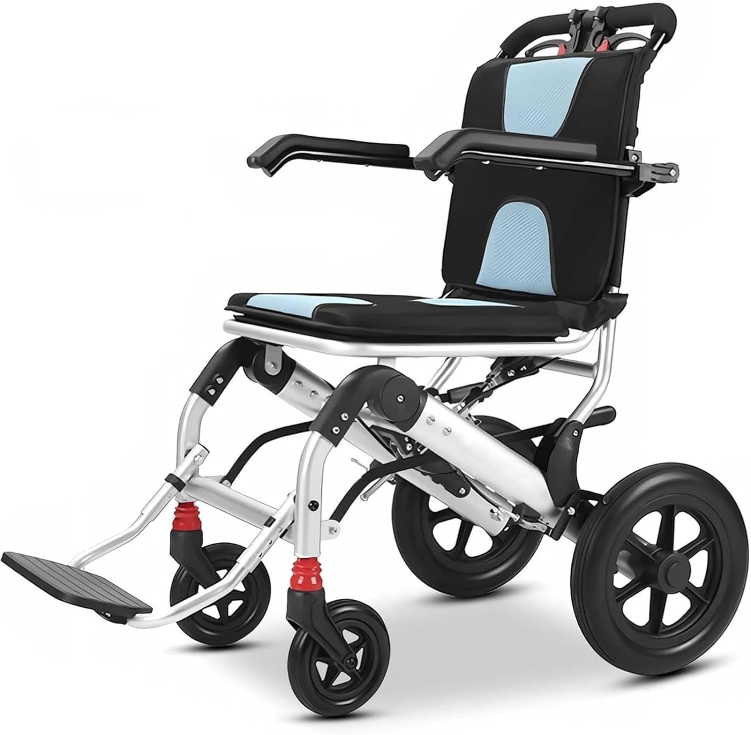 SXSLTSA Ultralight Wheelchair Lightweight Folding Travel Wheelchair, Transport wheelchairs Lightweight wheelchairs 150 kg Load Capacity, for The Home and on The Road