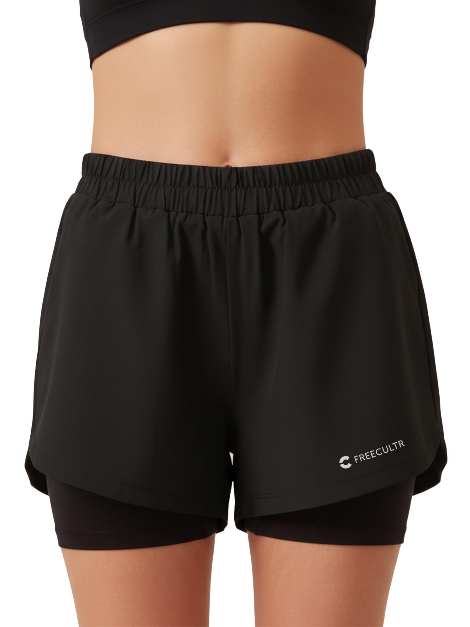 Women Gym Shorts for Women 2 in 1 Skirt Shorts Athletic Workout Sports Running Quick Dry Fit Double Layer Inner Compression with Pockets Breathable Lightweight Wear