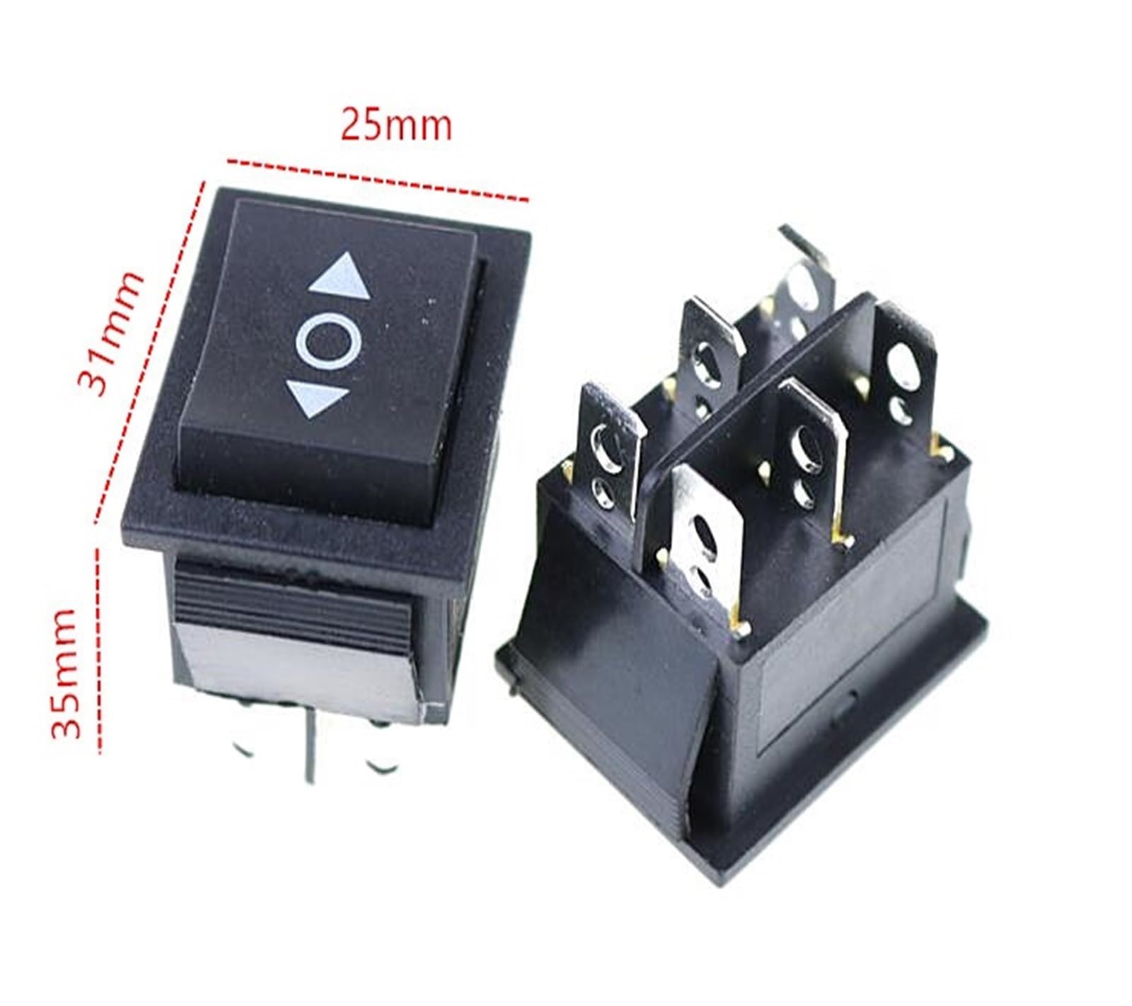 Interruptor Basculante KCD4 De Encendido ON-Off-ON 3 Posiciones 3/6 Pines con Luz 16A 250VAC/ 20A 125VAC(Kcd4 6-Pin Reset)