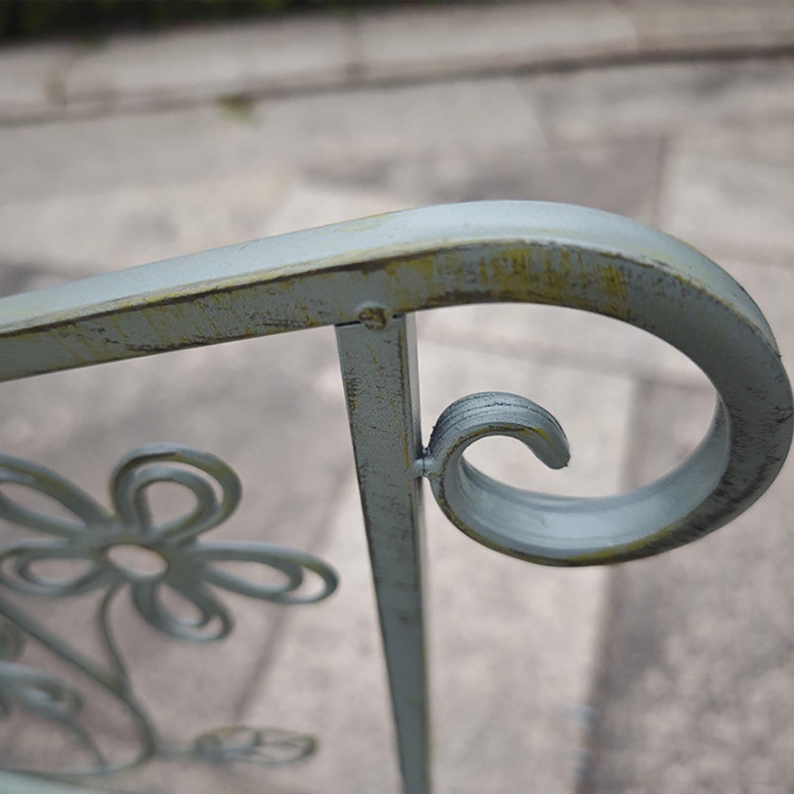 3-poziomowy Schodkowy Kwietnik, Metalowy Stojak Na Doniczki Na Balkon, Ogrodowy Regał Z Kutego Żelaza, Ozdobna Półka W Stylu Antycznym Na Taras I Do Ogrodu(White,Right)