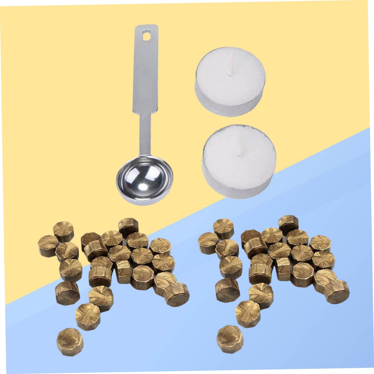 Lurrose 309stücke Sealing Wax Set Teile Bronze Oktagon Wachsperlen Inkl Schmelzlöffel Kerzen Für Hochzeiten Einladungen Karten Bastelprojekte