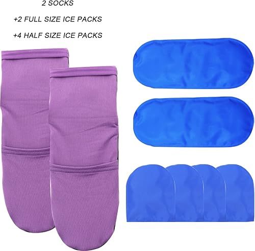 Miniatura 5 de Calcetines reutilizables de gel congelado para pies, talones, lesiones, hinchazón, quimioterapia, alivio del dolor para tobillo
