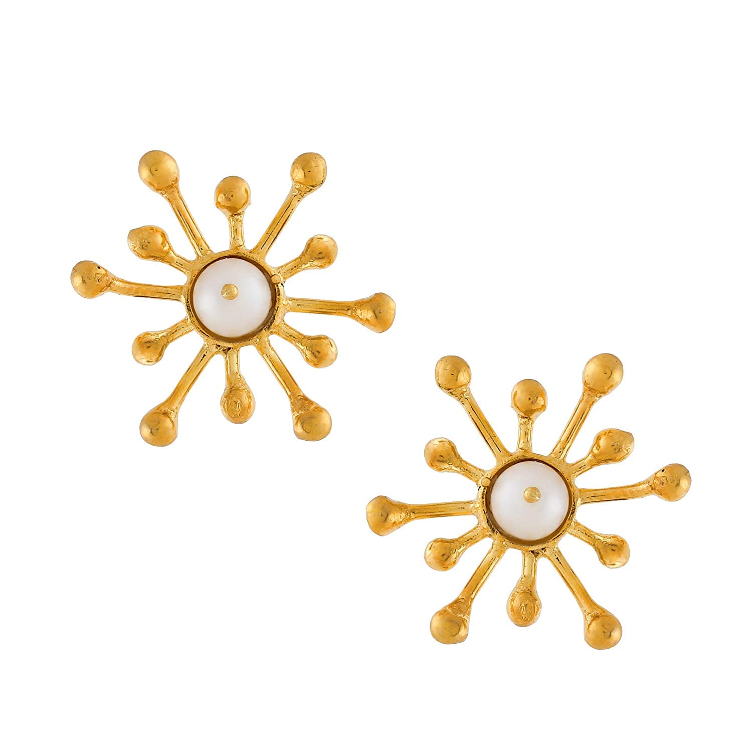 Unniyarcha 92.5 Silver Sterling Daily Casual Wear Pearl Gold Plated Earrings For Girls & Womens, sterling silver earring women. (B09PNNHNYX) Amazon Price History, Amazon Price Tracker