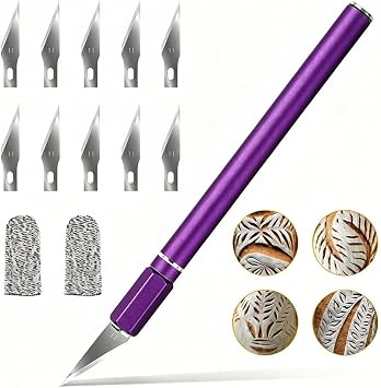Upgraded Bread Lame with 10 Blades - Professional sourdough Scoring Tool for bread scoring tool Safety Cover & Ergonomic Handle - Premium Bread Scoring Knife for Artisan Bread Making 1, Purple