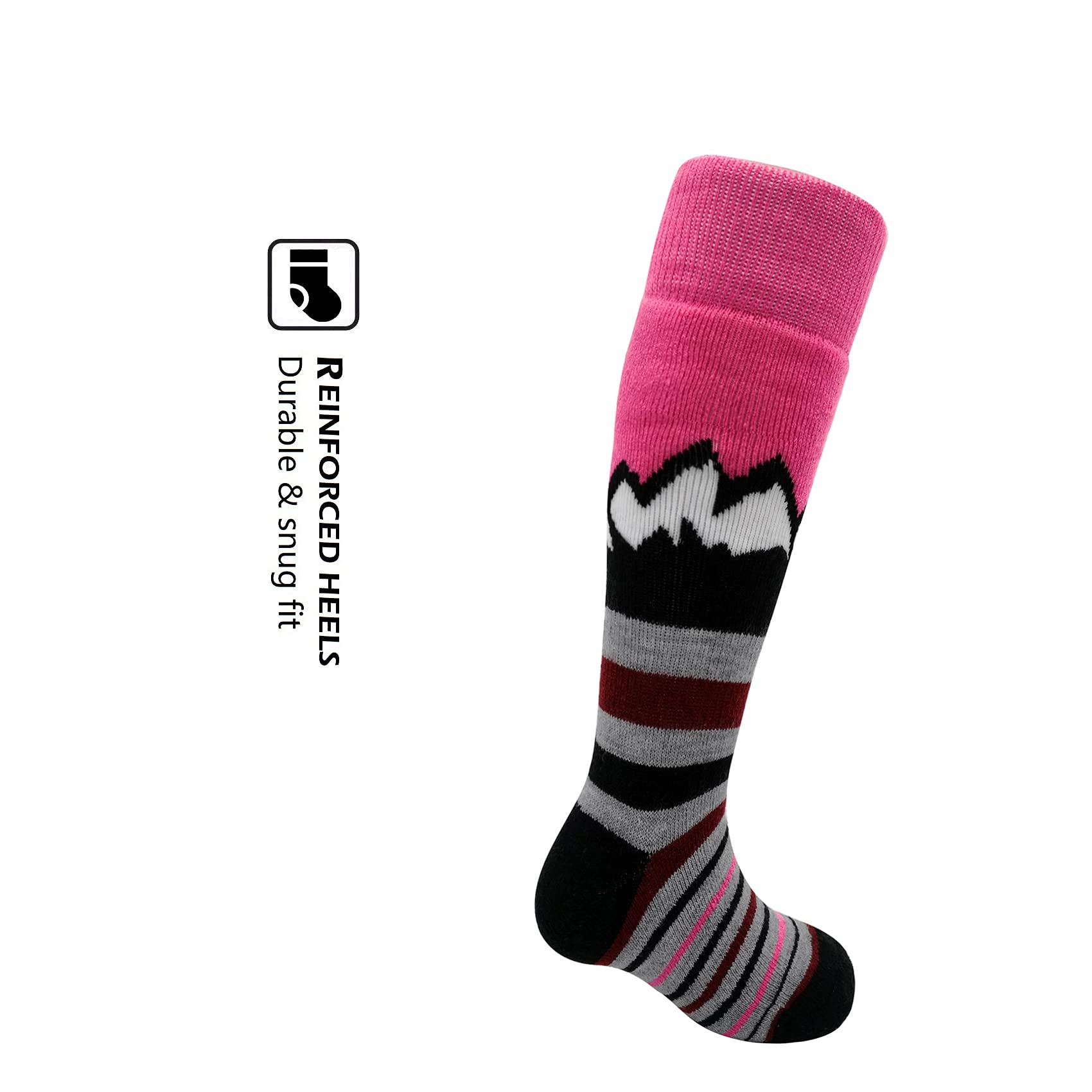 Highcamp Kids Merino Wool Ski Snowboard Socks Boy Girl Toddler Winter Snow Socks- 2 Pairs