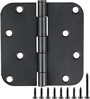 Vista 1 de Paquete de 12 bisagras negras mate para puertas exteriores de 4 pulgadas, bisagras para puertas negras mate de 4 pulgadas, bisagras negras
