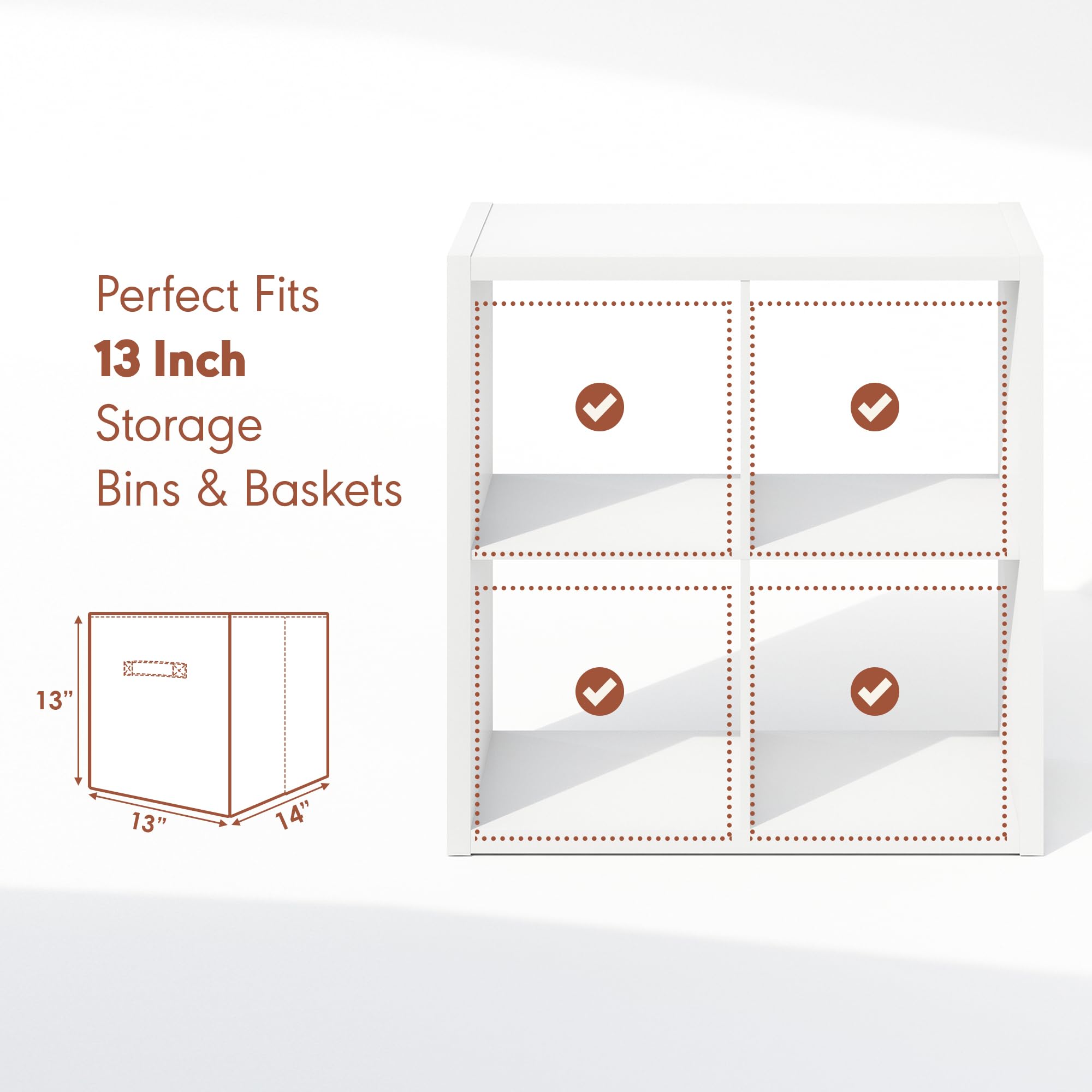 Furinno Cubicle Meuble Tourne-Disque avec Rangement pour Vinyles, 4-Cube Rangement pour Disques Vinyles 1.2 Extra Épais, Multimédia Ouverte À L'Arrière pour CD DVD Disques De Jeu Blu-Ray, Blanc