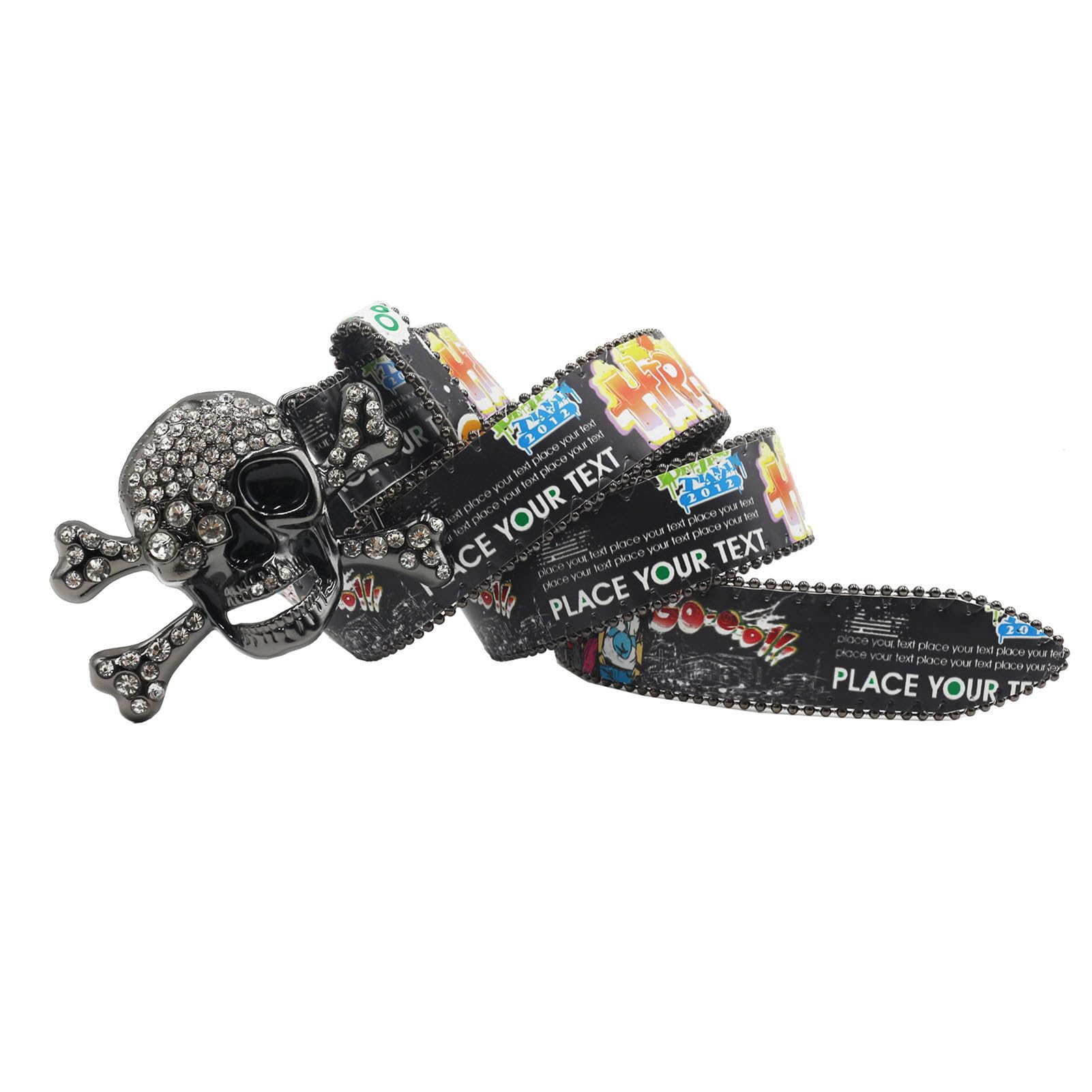 小物 STAR GIRL Belt KyotaUmeki homiesNetwork AGUTALITHIC Graffiti Pattern Western Belt for Women Men