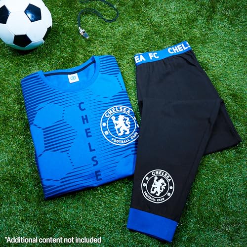 Chelsea F.C. Mens Pyjamas Set Nightwear T-Shirt and Long Bottoms PJs Lounge Set for Men Teenagers S-3XL Gifts for Men (Blue/Black, XXL)2