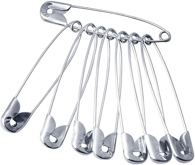 100Pcs Safety Pins, nuoshen 45mm Large Safety Pins Strong Safety Pins Metal Heavy Duty Safety Pin Nickel Plated Safety Blanket Pins for Crafts Arts Clothes