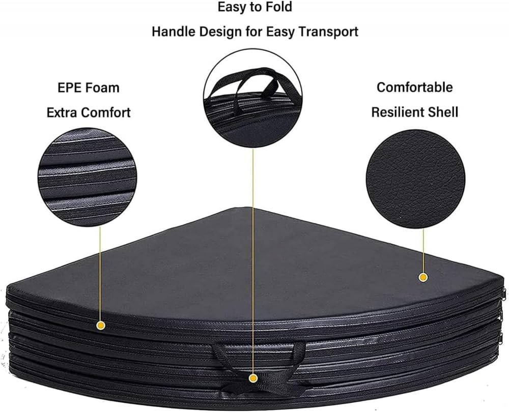 Tapis De Crash Pole Dance,Crash Mat Pole Dance,Pliable Rond Épais Tapis De Protection Formation Sécurité Crash Tapis Yoga Débutant Protection Tapis-Noir||120×3cm