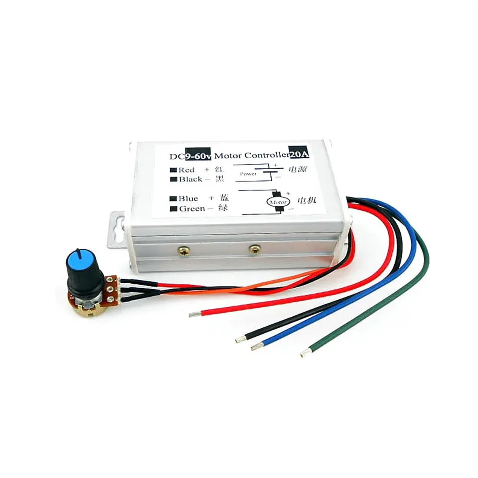 Controlador de Velocidad Continuo del Motor PWM DC 12V 24V 60V MAX 20A Modulador de Ancho de Pulso Interruptor de regulación de Velocidad del Motor