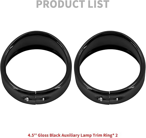 Miniatura 5 de HDBUBALUS Luz antiniebla para motocicleta de 4.5 pulgadas, anillo de visera estilo 4 12 pulgadas, bisel de lámpara de paso de luz auxiliar