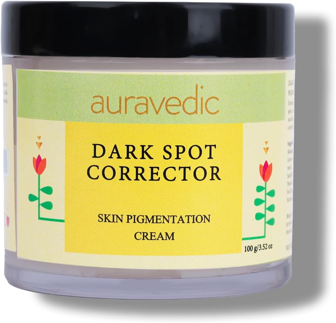 Auravedic Face Cream for Spots | Infused with Turmeric, Aloe Vera & Alpha Arbutin | Helps Reduce Scars & Marks | Ayurvedic Lightweight Facial Moisturizer | 3.53 Oz/100 g
