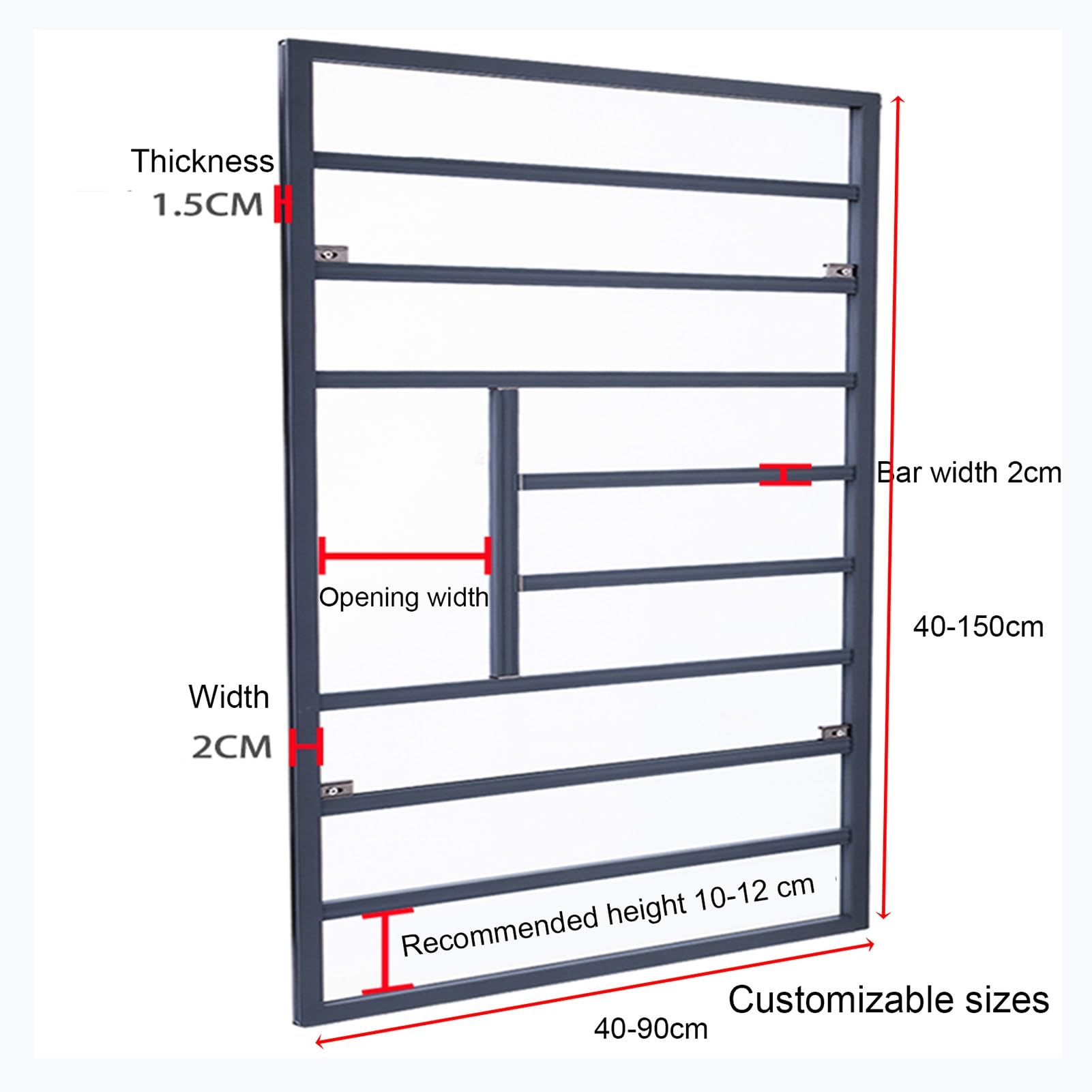 Regulowane osłony okienne dla dzieci tymczasowy aluminiowy grill bezpieczeństwa sypialnia ochrona okna (60 x 90 cm) zabezpieczenie przed dziećmi Twój dom dzięki bezpiecznym rozwiązaniom