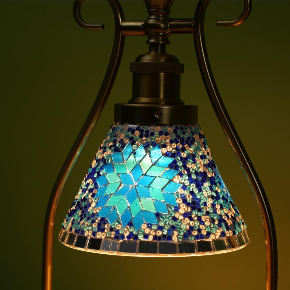 Candle Warmer Lamp Turkish Table Lamp, Mosaic Lamp, Wax Melt Warmer, Moroccan Mosaic Lamps, Antique Design, Adjustable Brightness，Suitable for Mood Lighting for Home Decor