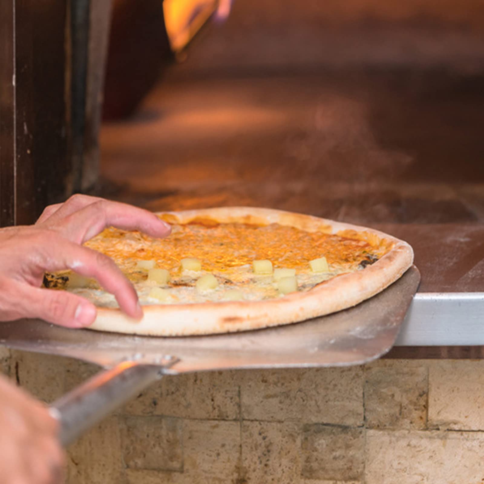 Professionelle Pizzaschaufel Aus Aluminium - Mit Abnehmbarem Holzgriff