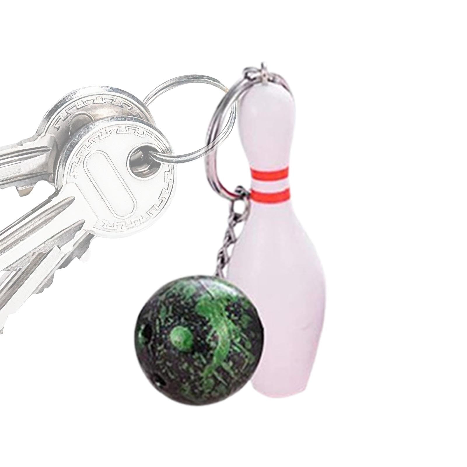 Jlobnyiun Bowling Ball Key Chain | Car Key Pendant,Sport Themed Keychain, Backpack Pendant, Car Key Holder, Fashion Key Charm for Adults