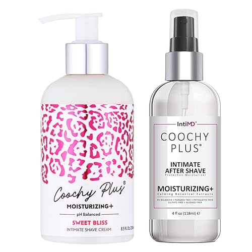 IntiMD Coochy Plus Intimate Shaving Complete Kit - Sweet Bliss & Organic After Shave Protection Soothing Moisturizer Mist - Antioxidant Formula Prevents Razor Burns, Itchiness & Ingrown Hair - Sweet Bliss Shave Cream+After Shave Mist - 1 Count (Pack of 1)