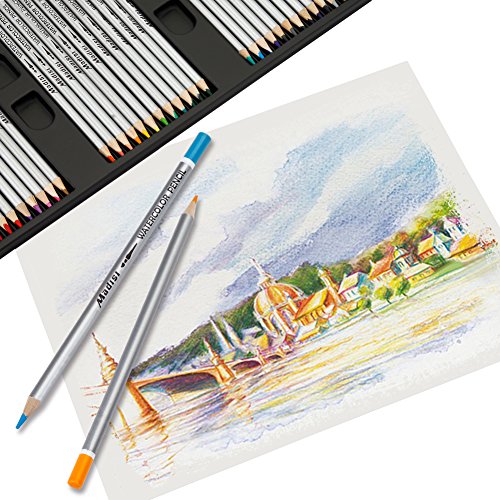 Madisi Art Kit 100 PCS - 36 Watercolor Pencils, 36 Colored Pencils, 28 Sketch Kit Art Set - Premium Art Supplies