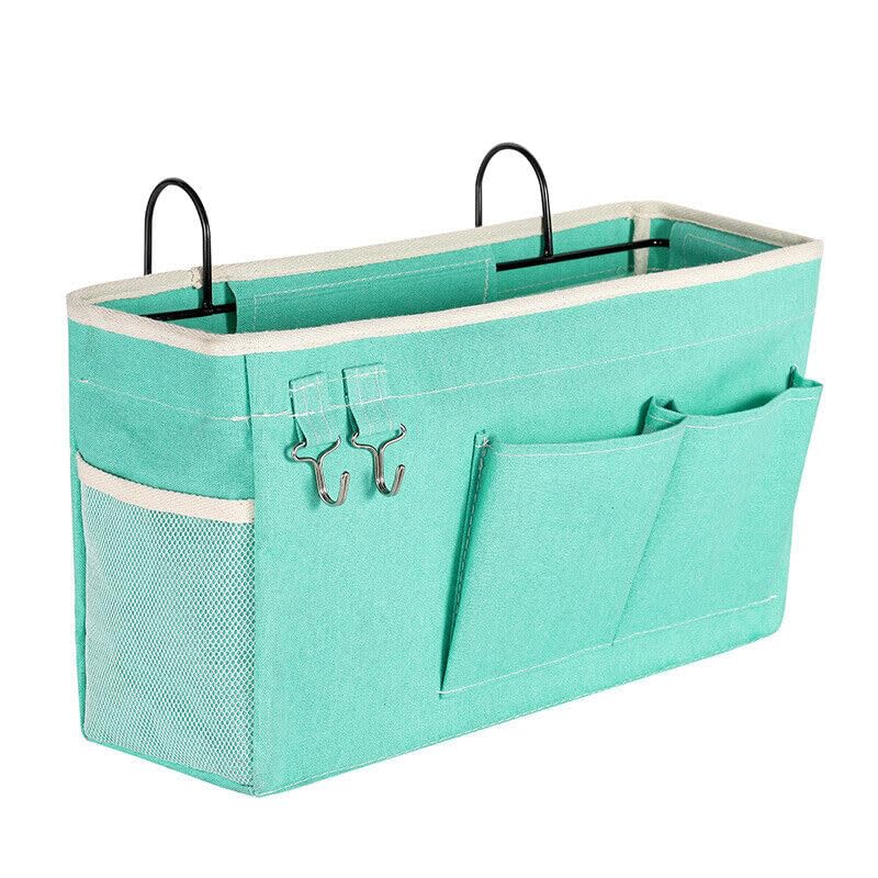 EliteKoopers Strong Bedside Storage Bag Hanging Pouch Dormitory For Home Baby Bed Toys Bag (1Pcs Green)