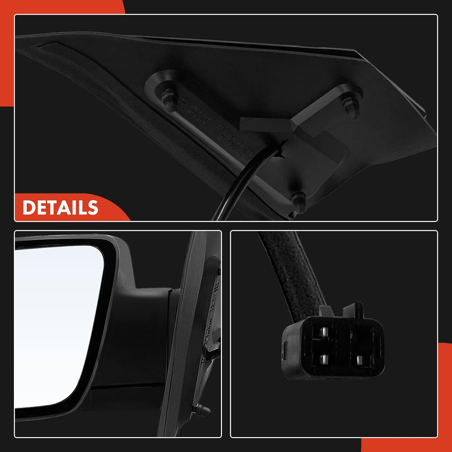 A-Premium Driver Side Power Door Mirror - Compatible with Chevrolet Astro & GMC Safari, 2000-2005 - Non-Heated Manual Folding Black Outside Rear View Mirror - Replace# 15757375