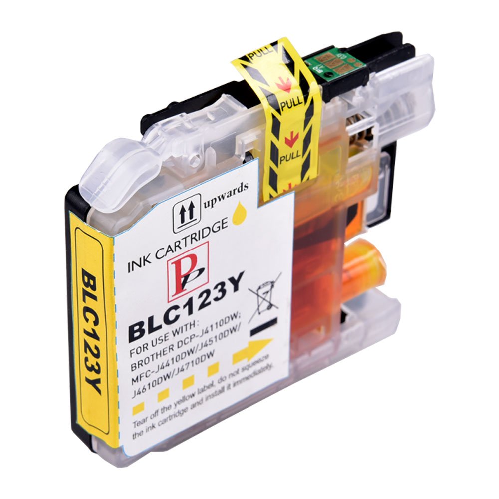 2 Yellow PerfectPrint Compatible Ink Cartridge Replace LC-123 for Brother DCP J132W J152W J552DW J752DW J4110DW MFC J650DW J870DW J4410DW J4510DW J4610DW J4710DW J470DW